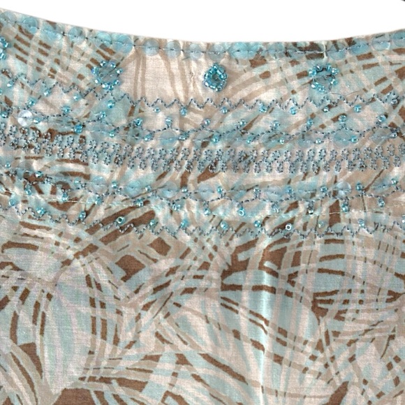 SIGRID OLSEN NWOT COTTON SILK BEADED TUNIC FLORAL LONG SLEEVE | PETITE LARGE - Picture 8 of 11